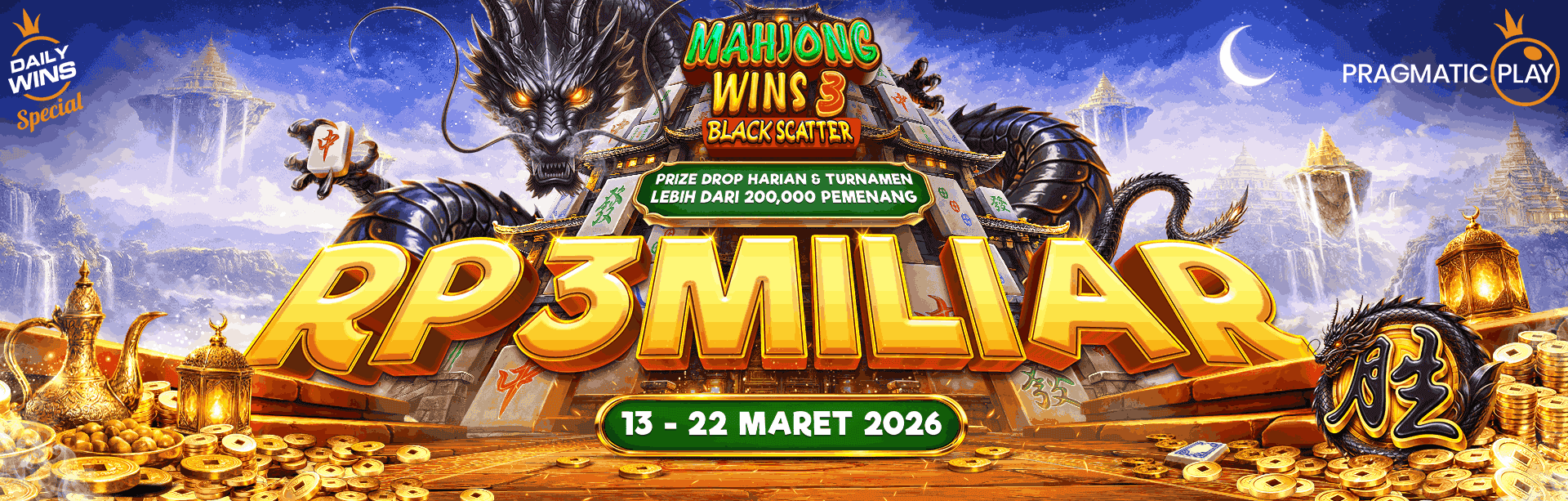 PP - MAHJONG WINS 3 BLACK SCATTER PRIZE DROP HARIAN & TURNAMEN
